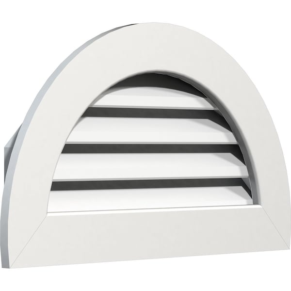 Half Round Gable Vent Functional, PVC Gable Vent W/ 1 X 4 Flat Trim Frame, 20W X 10H